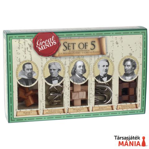 Nagy Elmék Professor Puzzle 5db-os ördöglakat szett