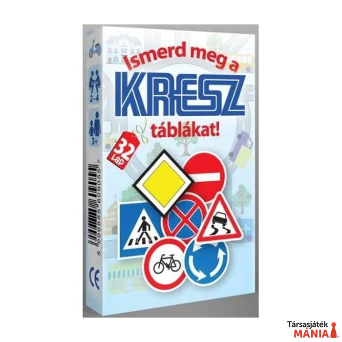 KRESZ tábla oktató kvartett kártya