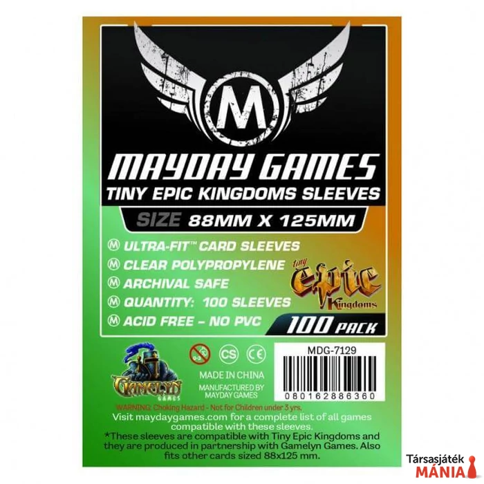 Mayday Games Mayday Egyedi Tiny Epic Kingdoms kártyavédő 88 x 125 mm (100 db-os csomag)