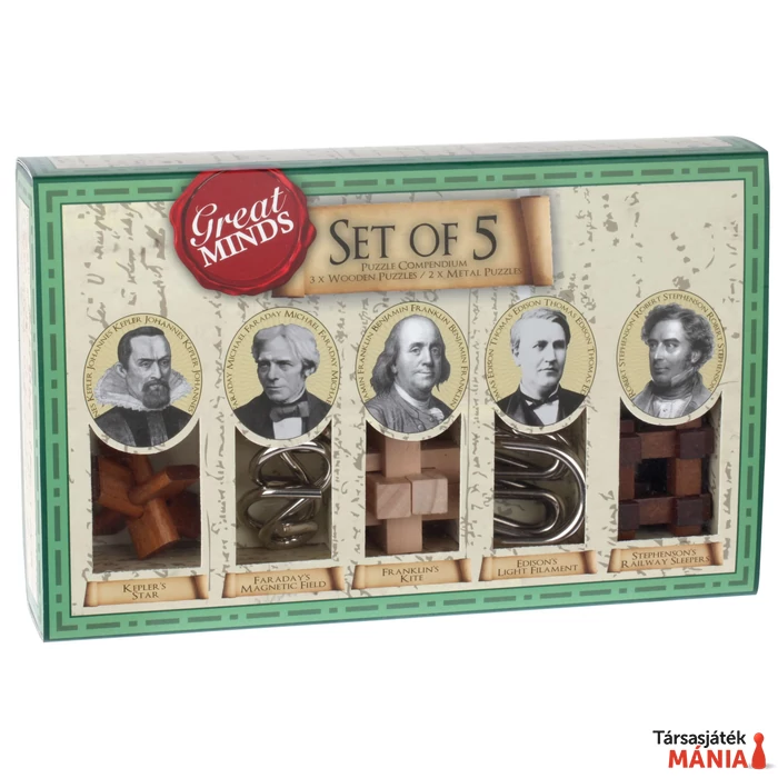 Nagy Elmék Professor Puzzle 5db-os ördöglakat szett