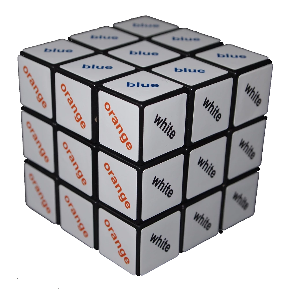 Rubik 3x3 szövegkocka, színes