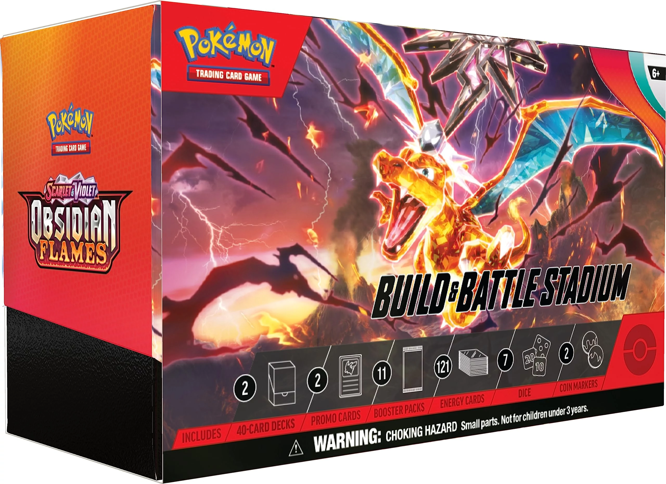 Pokemon TCG: Scarlet & Violet 3 Obsidian Flames Build & Battle Stadium Box gyűjtői kártya