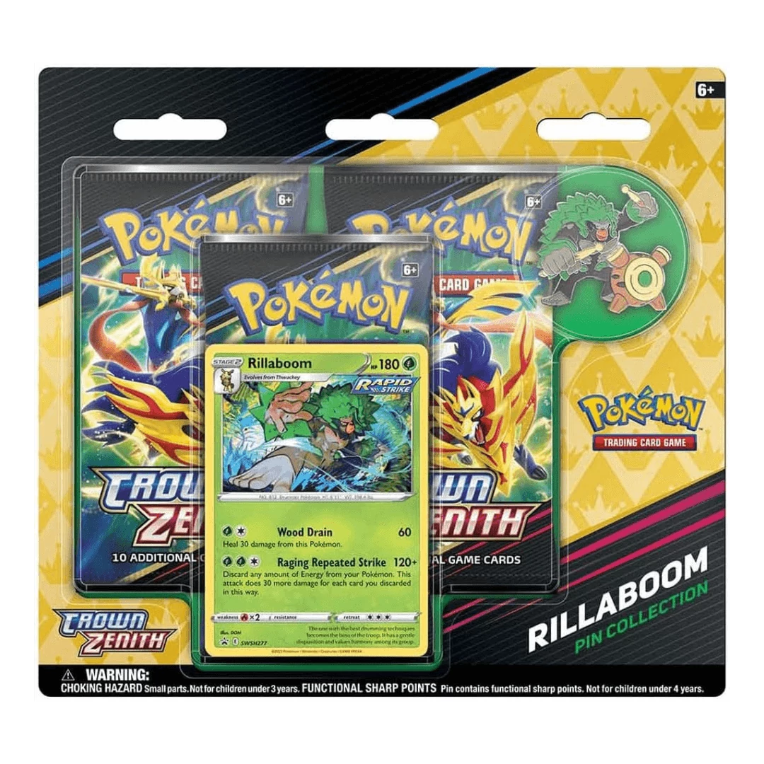 Pokemon TCG: Sword & Shield 12.5 Crown Zenith Pin Collection Rillaboom gyűjtői kártya