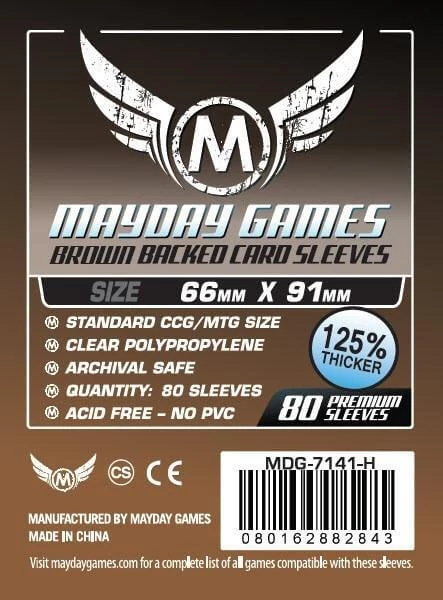 Mayday Games Kártyavédő kártyajátékokhoz (80 db-os csomag) 66 x 91 mm (barna hátlap)