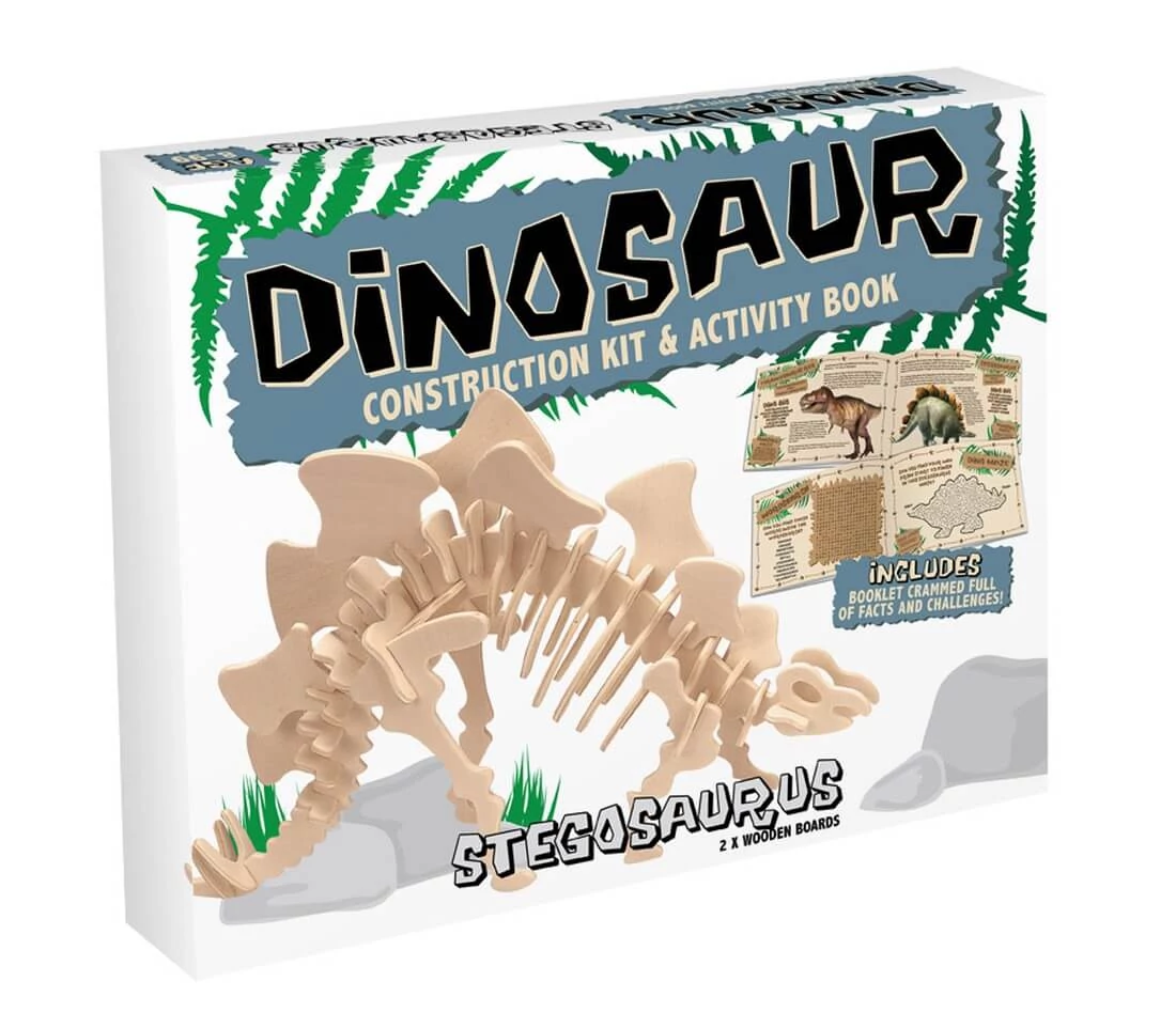 Stegosaurus Professor Puzzle fa építő szett, közepes