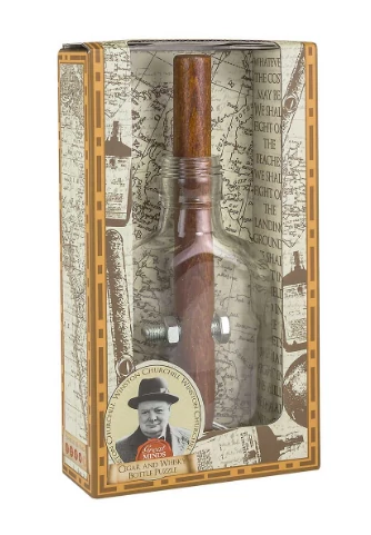 Professor Puzzle Nagy Elmék- Churchill szivar-és whiskeys üveg ördöglakat