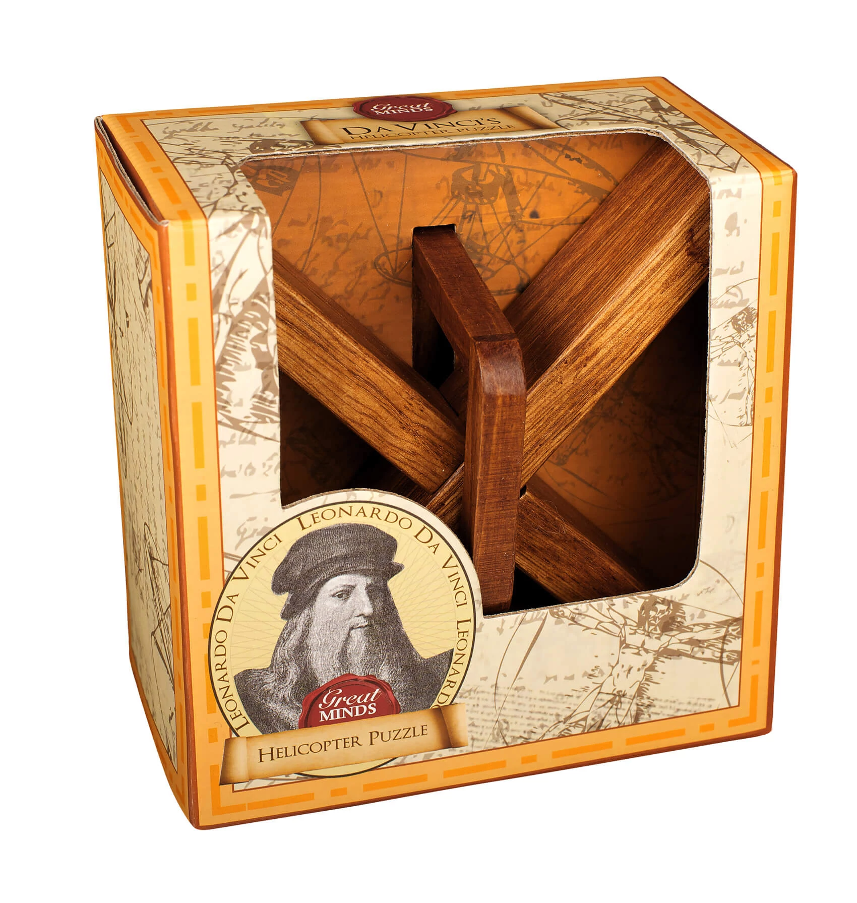 Nagy Elmék - Da Vinci Helikopter Professor Puzzle ördöglakat