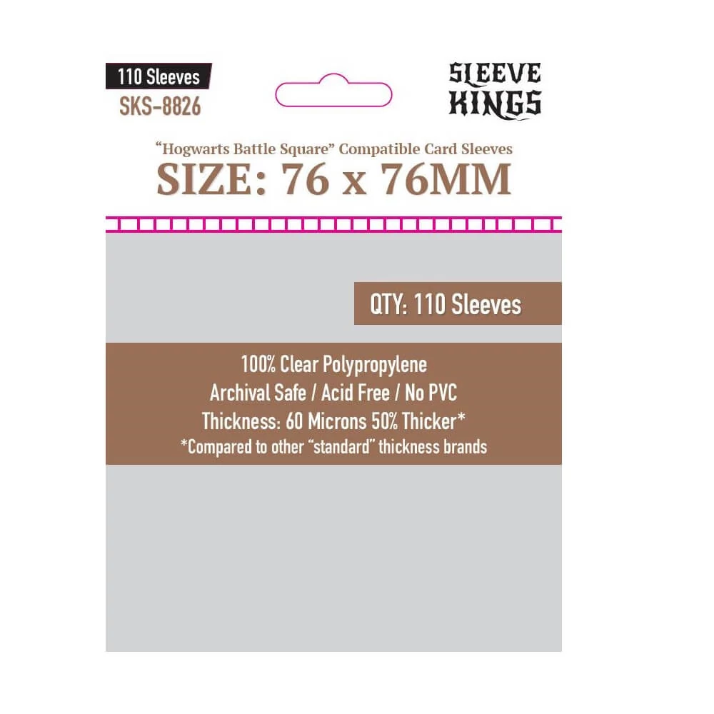 Sleeve Kings egyedi Roxforti csata négyzet kártyákhoz való kártyavédő (110 darabos csomag) 76x76 mm